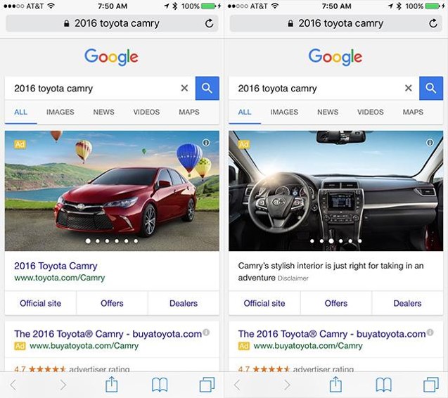 Automobilové reklamy v Google AdWords